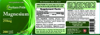 Puritan's Pride Magnesium 250 mg - supplement