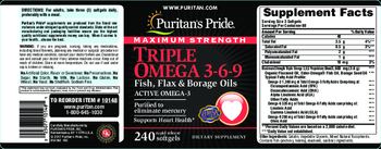 Puritan's Pride Maximum Strength Triple Omega 3-6-9 - supplement