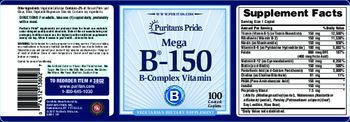 Puritan's Pride Mega B-150 - vegetarian supplement