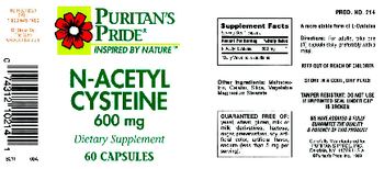 Puritan's Pride N-Acetyl Cysteine 600 mg - supplement