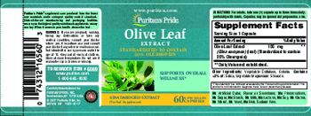 Puritan's Pride Olive Leaf Extract - herbal supplement