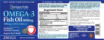 Puritan's Pride Omega-3 Fish Oil 1000 mg - supplement