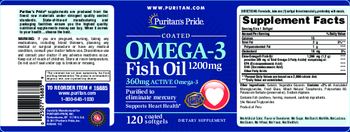 Puritan's Pride Omega-3 Fish Oil 1200 mg - supplement