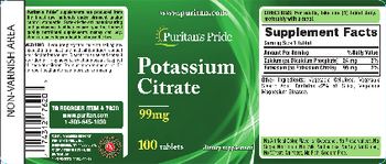 Puritan's Pride Potassium Citrate 99 mg - supplement