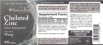 Puritan's Pride Premium Chelated Zinc 50 mg - supplement