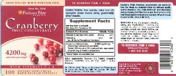 Puritan's Pride Premium Cranberry Fruit Concentrate - supplement