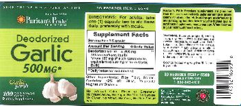Puritan's Pride Premium Deodorized Garlic 500 mg - supplement