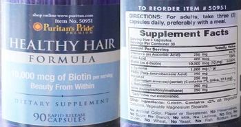 Puritan's Pride Premium Healthy Hair Formula - supplement