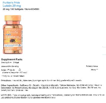 Puritan's Pride Premium Lutigold Lutein 20 mg - supplement
