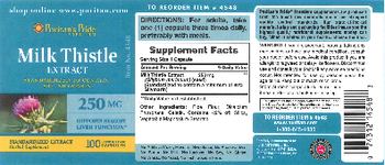 Puritan's Pride Premium Milk Thistle Extract 250 mg - herbal supplement