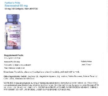 Puritan's Pride Premium Resveratrol 50 mg - supplement