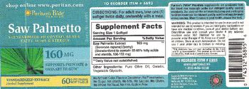 Puritan's Pride Premium Saw Palmetto 160 mg - herbal supplement