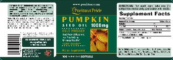 Puritan's Pride Pumpkin Seed Oil 1000 mg - herbal supplement