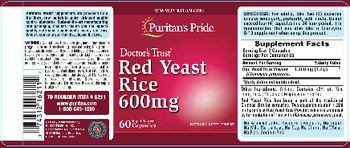 Puritan's Pride Red Yeast Rice 600 mg - supplement