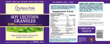 Puritan's Pride Soy Lecithin Granules - vegetarian supplement