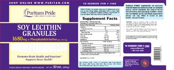 Puritan's Pride Soy Lecithin Granules - vegetarian supplement