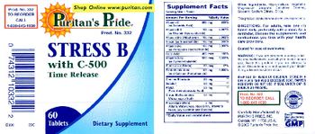 Puritan's Pride Stress B With C-500 Time Release - supplement