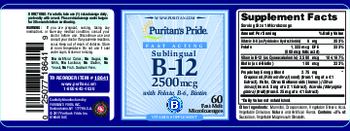 Puritan's Pride Sublingual B-12 2500 mcg - vitamin supplement