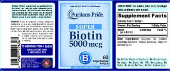 Puritan's Pride Super Biotin 5000 mcg - b supplement