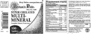 Puritan's Pride Super Chleated Multi-Mineral - supplement