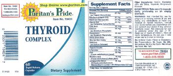 Puritan's Pride Thyroid Complex - supplement