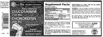 Puritan's Pride Triple Strength Glucosamine 750 mg Chondroitin 600 mg - supplement