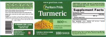 Puritan's Pride Turmeric 800 mg - herbal supplement