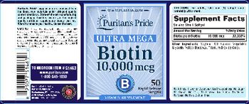 Puritan's Pride Ultra Mega Biotin 10,000 mcg - vitamin supplement