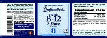 Puritan's Pride Vitamin B-12 500 mcg - vegetarian vitamin supplement