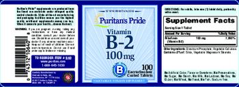 Puritan's Pride Vitamin B-2 - vegetarian vitamin supplement