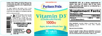 Puritan's Pride Vitamin D3 1000 IU - supplement