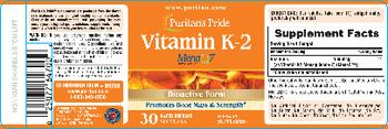 Puritan's Pride Vitamin K-2 - supplement