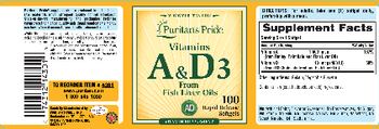 Puritan's Pride Vitamins A & D3 - vitamin supplement