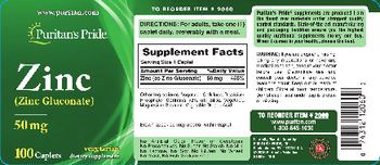 Puritan's Pride Zinc 50 mg - supplement
