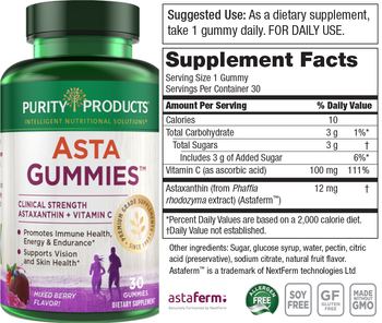 Purity Products Asta Gummies Mixed Berry Flavor! - supplement