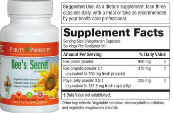 Purity Products Bee's Secret Formula - supplement