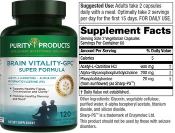 Purity Products Brain Vitality-GPC Super Formula - supplement