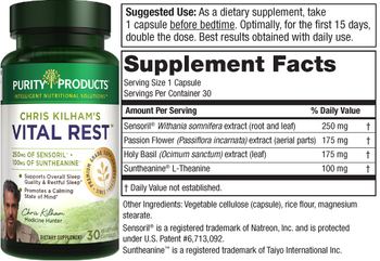 Purity Products Chris Kilham's Vital Rest - supplement