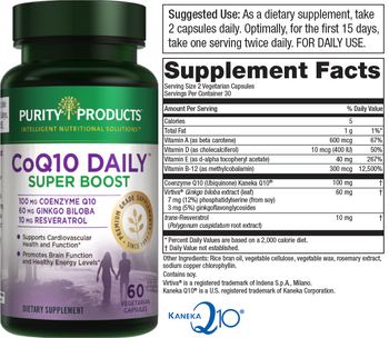Purity Products CoQ10 Daily Super Boost - supplement
