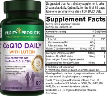 Purity Products CoQ10 Daily with Lutein - supplement