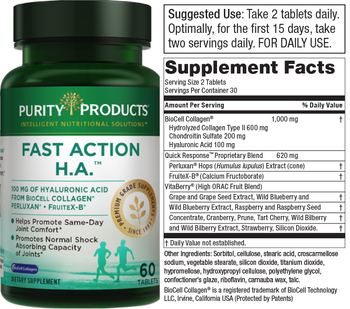 Purity Products Fast Action H.A. - supplement