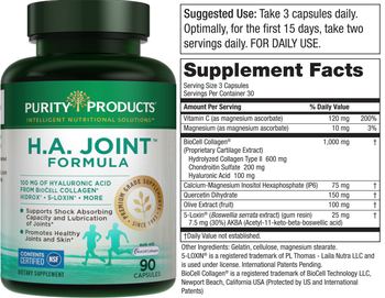 Purity Products H.A. Joint Formula - supplement
