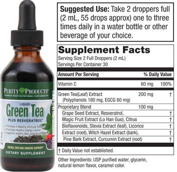 Purity Products Liquid Green Tea plus Resveratrol - supplement