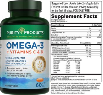 Purity Products Omega-3 + Vitamins C & D - supplement