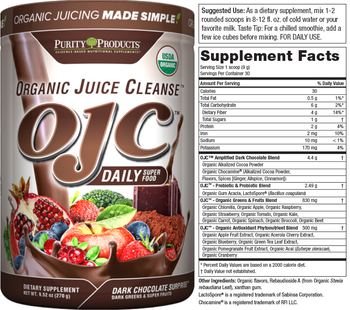Purity Products Organic Juice Cleanse OJC Daily Super Food Dark Chocolate Surprise - supplement