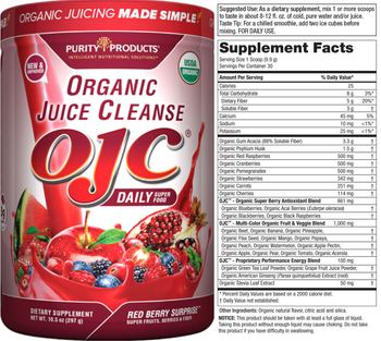 Purity Products Organic Juice Cleanse OJC Daily Super Food Red Berry Surprise - supplement