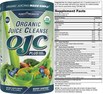 Purity Products Organic Juice Cleanse OJC Plus Super Formula Berry Surprise - supplement
