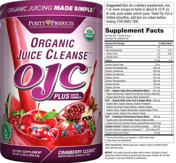 Purity Products Organic Juice Cleanse OJC plus Super Formula Cranberry Cleanse - supplement