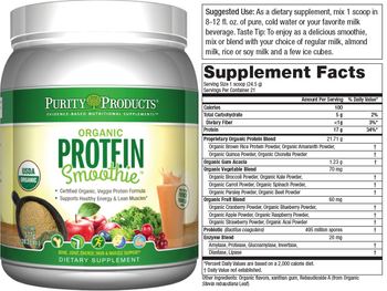 Purity Products Organic Protein Smoothie French Vanilla - supplement