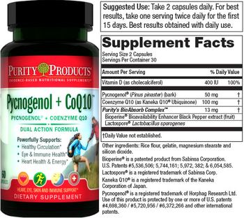 Purity Products Pycnogenol + CoQ10 - supplement